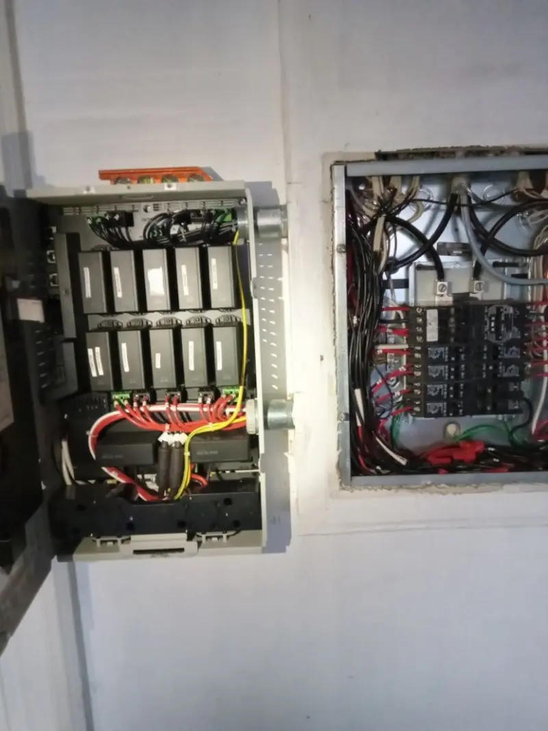 Electrical panel upgrade completed for Security Camera Wiring in Ravenna